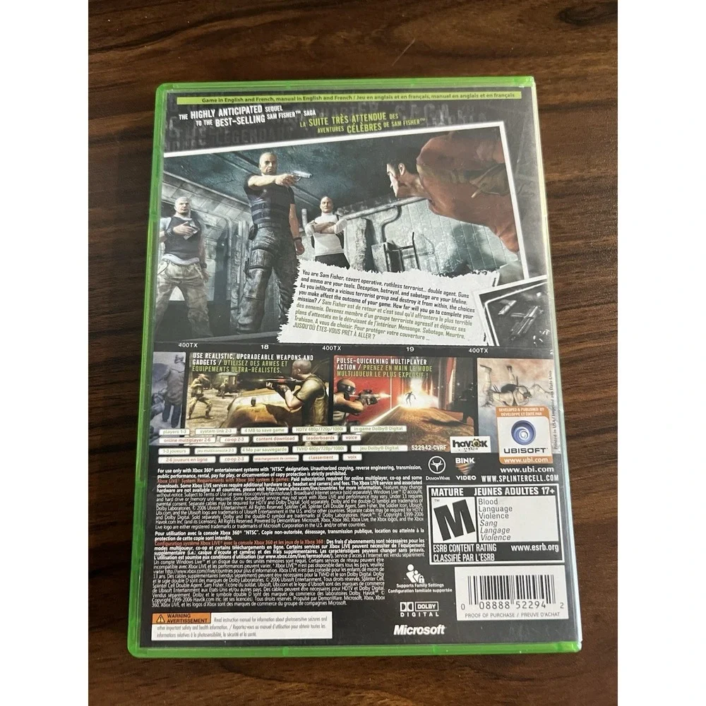 ✨ Tom Clancy's Splinter Cell Double Agent‎ - Microsoft Xbox 360